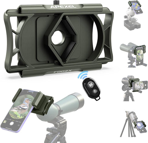 Evil eye Upgraded Telescope Phone Adapter, Rotatable 360 Binocular Photo Adapter for Android &