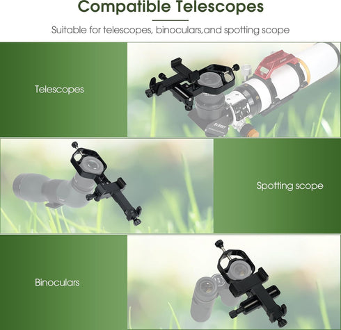SVBONY SV214 Pro 3-Axis Universal Smartphone Adapter, Digiscoping Adapter with Remote Control for Spotting Scope Capture