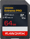 Sandisk 64GB Extreme PRO SD UHS-I Card - Up to 200MB/s Read Speed