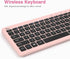 Rii RKM709 2.4 Gigahertz Ultra-Slim Wireless Keyboard and Mouse Combo, Multimedia Office Keyboard for PC, Laptop and Desktop,Business Office(Pink)-New