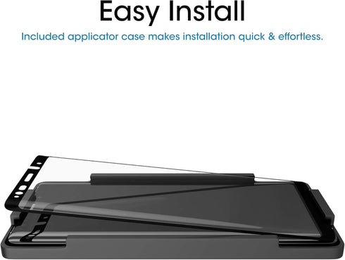 amFilm 3D Curved Tempered Glass Screen Protector for Samsung Galaxy Note 9, Full Coverage, Easy Install Tray, 2 Pack