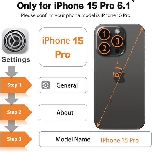 iPhone 15 Pro Waterproof Case, IP68 Underwater with Built-in Screen Protector, 360 Full Body Compatible with MagSafe,