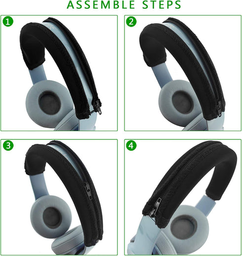 Geekria Flex Fabric Headband Cover for Beats Solo 3, Solo 2 Headphones, Replacement Repair Part (Black)
