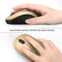 seenda Wireless Mouse with Nano USB Receiver, Noiseless 2.4G Wireless Mouse for MacBook, Notebook, PC (Black & Gold)