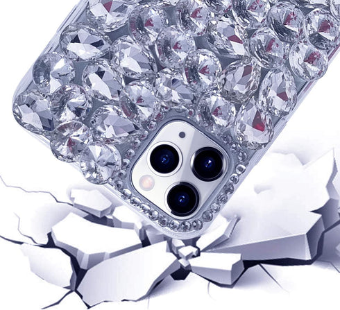 Bonitec 3D Glitter Sparkle Bling Case for iPhone 12 Pro - Luxury Shiny Crystal Rhinestone Diamond Bumper Clear Gems