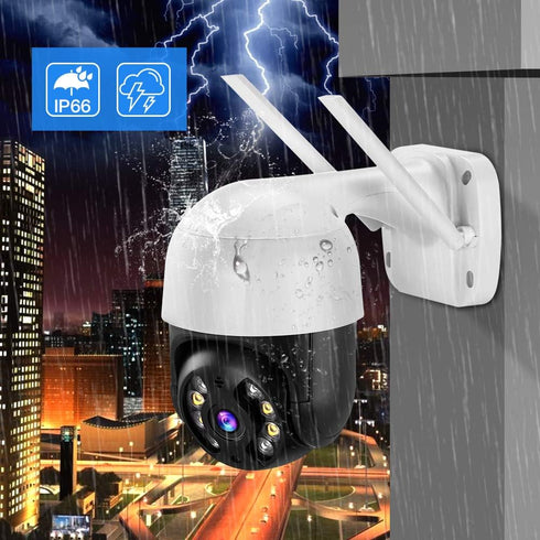 EVERSECU Outdoor PTZ Security Camera, 1080P, 2.4Ghz WiFi, Night Vision, Two Way Audio, Supports SD Card