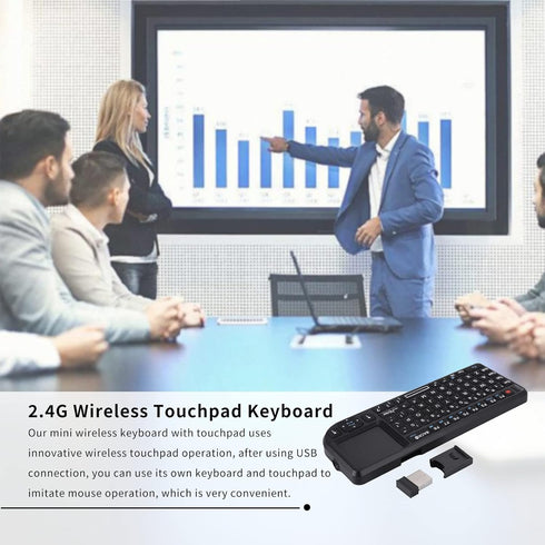Gugxiom 2.4G Wireless Touchpad Keyboard, USB2.0 Mini Wireless Keyboard with 69 Backlight Keys, with Touch Pad, IR Indicator, Receiver and USB Cable