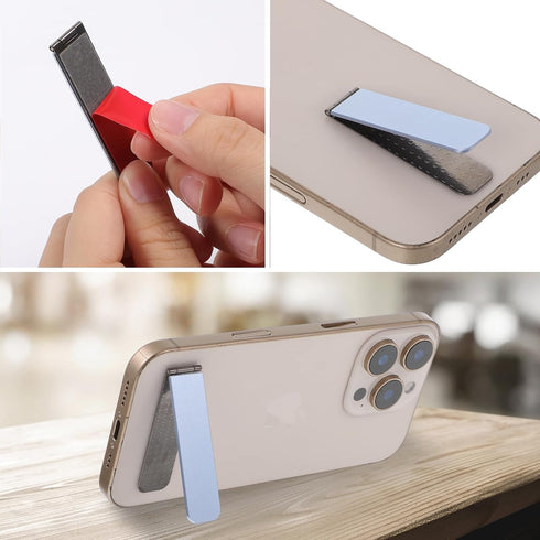 TIESOME Ultra-Thin Cell Phone Holder, Adjustable Mini Alloy Phone Kickstand Portable Foldable Phone Stand Adjustable