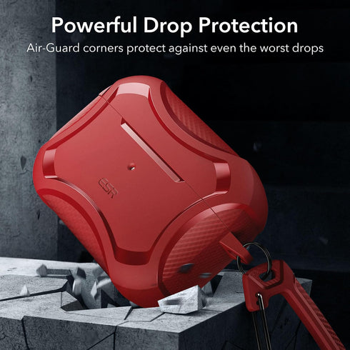 ESR AirPods Pro 2nd Generation Case (HaloLock), Compatible with 1st/2nd Gen, MagSafe, Drop Protection, Red with Cleaner