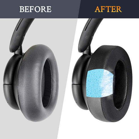 SOULWIT Cooling Gel Earpads Replacement for Anker Soundcore Life Q30/Q35 Headphones, Ice Silk Fabric, Noise Isolation