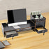 QUSKLISU (05) Computer Monitor Stand, Computer Rack with Drawers, Two top Platforms Desk Organizer Monitor Stand