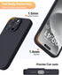 GOODVISH Silicone Case for iPhone 15 Pro, Enhanced Camera Protection, with 2 Screen Protectors, 6.1 inch, Black