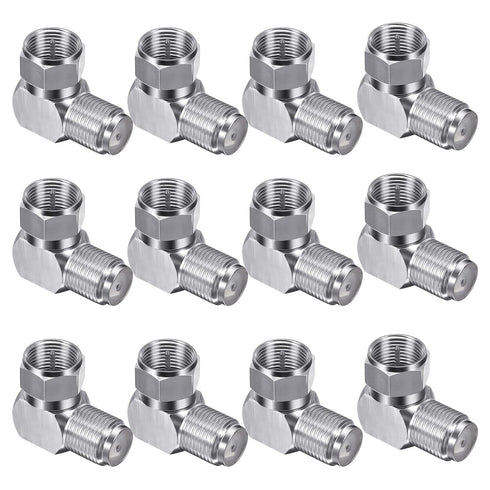 Right Angle Coaxial Connector, 12 Pcs RG6 F Type Female to Male Adapter for Wall Mounted TV