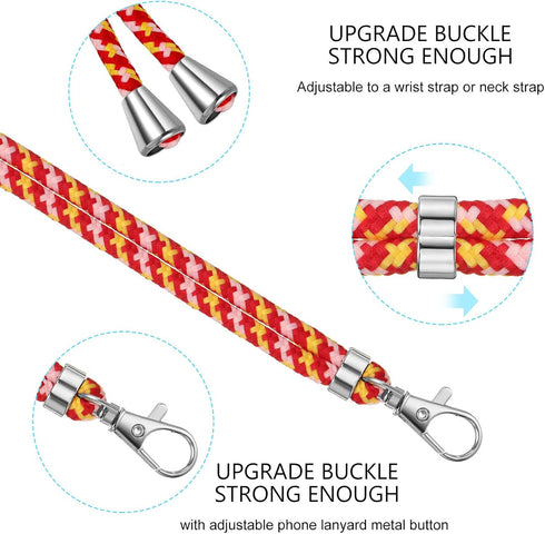 Weewooday 4 Pieces Universal Cell Phone Lanyard, Adjustable Nylon Phone Lanyard for Most Phones (Colorful)