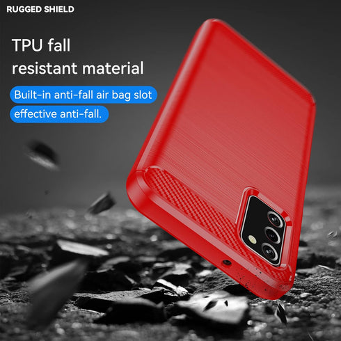 Samsung A03S Case with HD Screen Protector, Fashion Shock-Absorption Flexible TPU Bumper Soft Rubber Case, Red