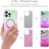 CASEOWL iPhone 15 Pro Max Case, Compatible with MagSafe, Clear Cute Glitter Card Protective Cover for Women and Girls