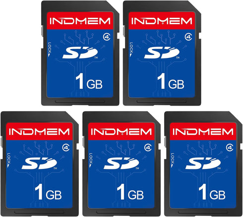 elecacc SD Card 1GB, 5 Pack SD Card Class 4 Flash Memory Card