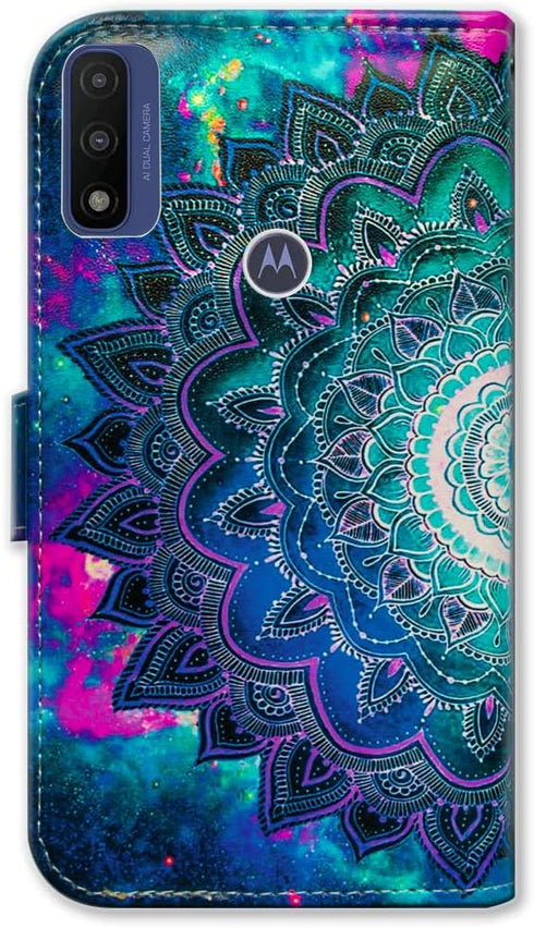 Case for Motorola Moto G Pure/Moto G Power 2022, Mandala Flower Leather Flip Phone Case Wallet Cover with Card Slot