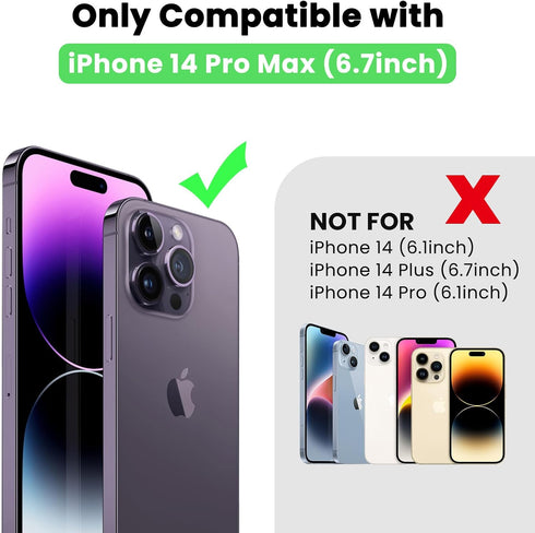 Delidigi for iPhone 14 Pro Max Case Wallet with Card Holder Compatible with Mag-Safe, Flip PU Leather Zipper Pouch Wallet Case for iPhone 14 Pro Max Women, Support Wireless Charging Rose Gold
