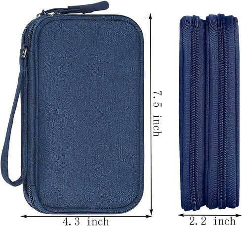 Electronic Organizer Travel Cable Organizer Electronics Accessories Cases,Waterproof Portable Cable Organizer Bag, Travel Gear Carry Bag for Cord, Charger, Flash Drive, Phone, SD Card, Navy Blue
