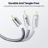 GearIT RCA Cable (3.3FT), 2RCA Male to 2RCA Male Stereo Audio Cables, Shielded Braided RCA Stereo Cable for Home