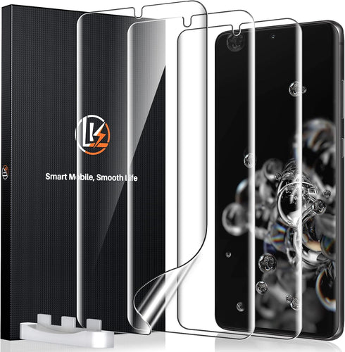 LK 3 Pack TPU Film for Samsung Galaxy S20 Ultra Screen Protector (Not Glass), Bubble Free, Case Friendly, HD Clarity