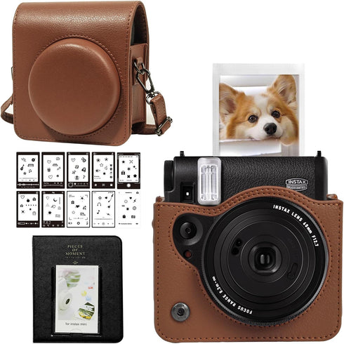 CAIYOULE Camera Case for Fujifilm Instax Mini 99, Instant Camera Bag with Mini Photo Album and Border Sticker
