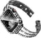 Surace Bling Diamond Rhinestone Link Bracelet for Apple Watch Bands 45mm, 2 in 1 Waterproof Bling Case (Black)