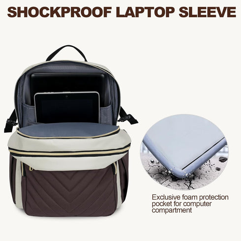 Backpack 15.6 Inch Backpack VANKEAN Laptop for Women with Pouch Pocket for Large Capacity Tumbler, Laptop Computer Bag