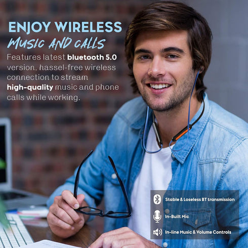 MIPEACE Bluetooth Noise Reduction Headphones, 29db Noise Isolating Work Earbuds with Mic, 13+ Hour Playtime, IPX4