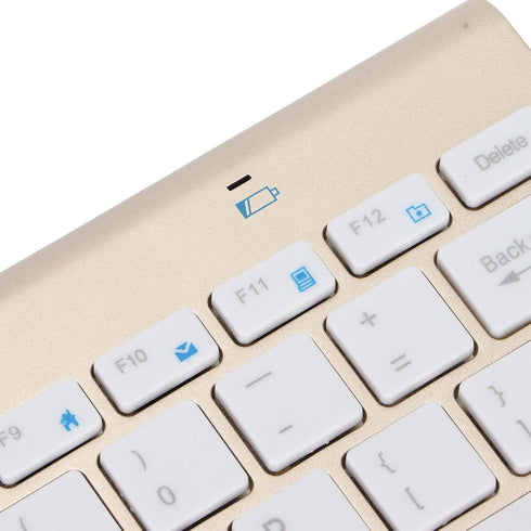 Keyboard Mouse Combo Set, 78 Keys Portable 2.4Ghz Kit with 4 Nonslip Foot Pads for Windows Notebook Desktop (Gold)
