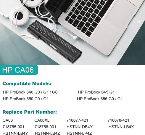 Fancy Buying New CA06 CA06XL Laptop Battery for HP ProBook 350 640 645 650 655 G0 G1 G2
