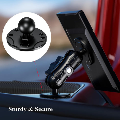 BRCOVAN 1'' Ball Mount Base with Aluminum Alloy AMPS Hole Round Plate & 1'' TPU Ball Adapter