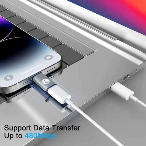 4-Pack Lightning Female to USB C Male Adapter, Type C Charger Cable for iPhone 15 Pro Max, iPad Pro, Samsung S24