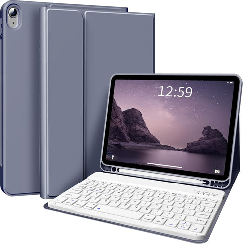 KENKE iPad 10th Generation Case with Keyboard 10.9 inch 2022, Thin & Light Detachable Wireless Bluetooth Keyboard Case,