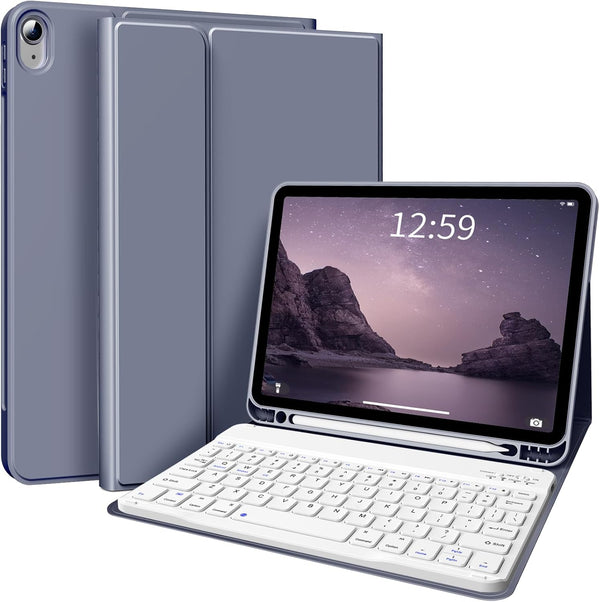 KENKE iPad 10th Generation Case with Keyboard 10.9 inch 2022, Thin & Light Detachable Wireless Bluetooth Keyboard Case,