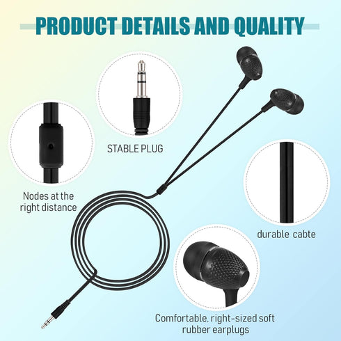 Macarrie 20 Pack Kids Earbuds Bulk 3.5mm Wired Earphones without Mic for School, Classroom, Students, Adults Gifts,