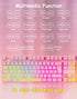 CHONCHOW 104 19 3 Light Up Cute Pink Gaming Keyboard, Keys Full Size, Number Pad, Keys Anti-Ghosting, Multimedia