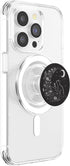 Cat Sitting on Crescent Moon Flowers Stars Drawing, PopSockets PopGrip for MagSafe