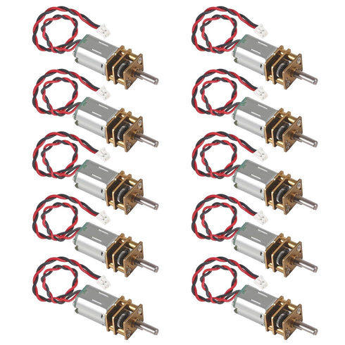 DIANN 10pcs Mini Micro N20 Gear Motor DC 3V-6V Slow Speed Full Metal