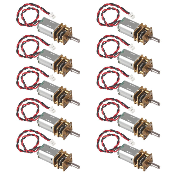 DIANN 10pcs Mini Micro N20 Gear Motor DC 3V-6V Slow Speed Full Metal