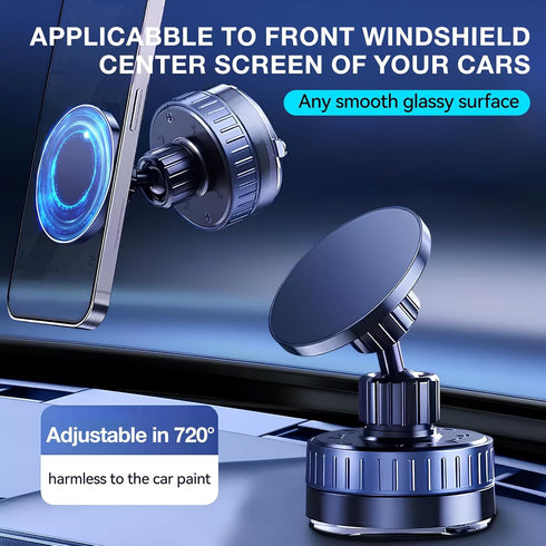 Jxtarar 2025 720 Upgrade Vacuum Magnetic Phone Holder, Retatable Suction Cup Phone Mount, Strong Magnetic Cell Phone