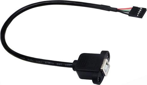 zdyCGTime Panel Mount USB 2.0 B Cable USB B Female to 5 Pin Female Dupont Motherboard USB Header Cable (30cm/12inch)