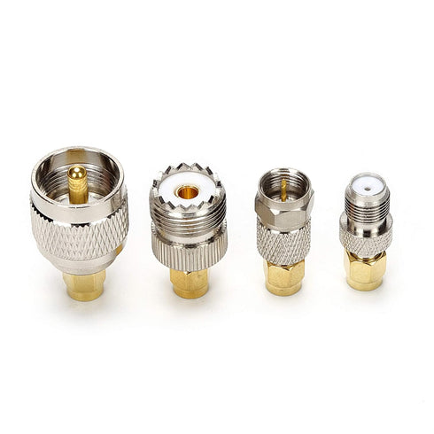 SMA Connector Kit, Adapter Standard SMA/BNC/UHF/N/F Male to Female Cable Connector Pack of 16