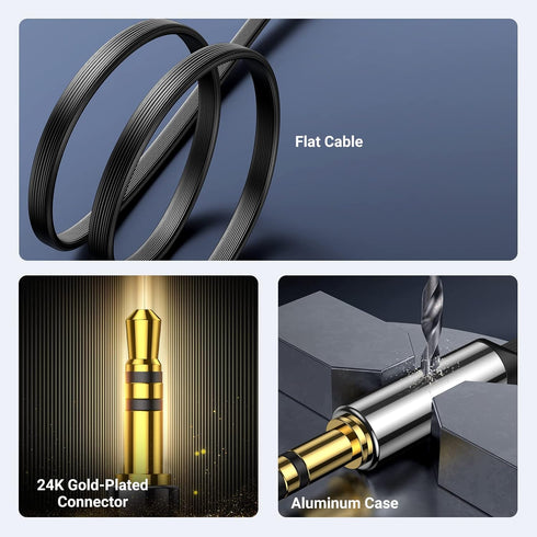 UGREEN 3.5mm Audio Cable Stereo Aux Cord - 90 Degree Right Angle, 6FT, Compatible with Beats and iPhone