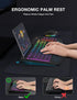 Wireless Keyboard and Mouse Combo - 9 Backlit Effects, Wrist Rest, Phone Holder, Rechargeable Silent Set