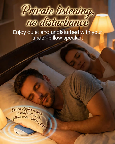 Frewac 2026 New Flat Under Pillow Speakers for Sleeping, Bone Conduction Pillows Speaker Bluetooth, Private Ultra-Thin