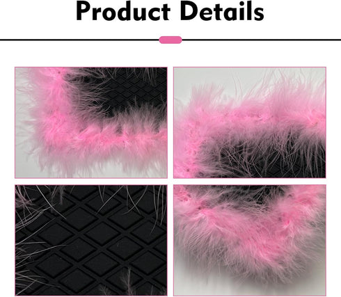 Foelony 5.71" 11.6" Car Dashboard Anti-Slip Pad, Pink Feather Car Magic Dashboard Decor Mat, x Multifunctional Sticky