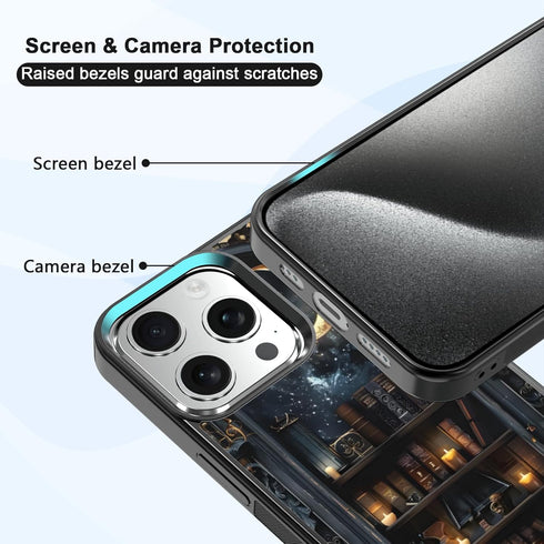 Odhtst 15 6.1 Inch, Aesthetic Star Bookshelf Book Collage Phone Case Compatible with iPhone Pro Case TPU Shockproof
