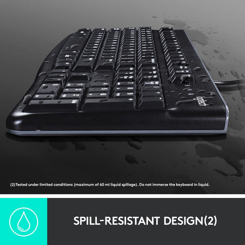 Logitech MK120 Wired Keyboard and Mouse Combo for Windows, Black
